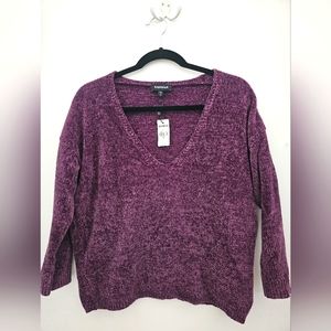Express Eggplant Chenille Sweater
